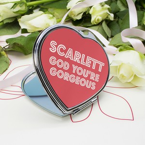 Personalised 'You're Gorgeous!'  Heart Compact Mirror