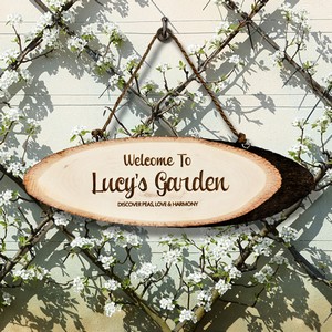 Wooden Welcome To My Garden Personalised Hanging Sign