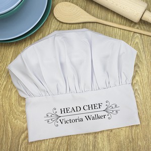 PERSONALISED CHEF EMOTICON CHEFS HAT BBQ POLYESTER GIFT BIRTHDAY CHRISTMAS 
