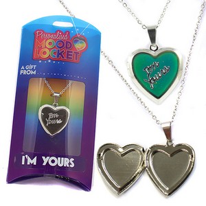 Colour Changing Personalised Mood Locket Necklace:- I'm Yours