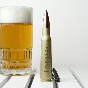  50 Calibre Bullet Shell Personalised Beer Bottle Opener