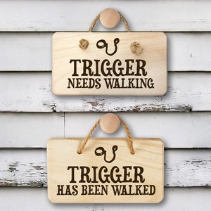 Dog Needs Walking Personalised Wooden Sign