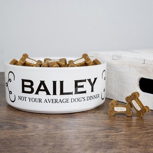Dogs Dinner Personalised Dog Food Bowl