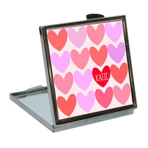  Love Hearts Personalised Compact Mirror 