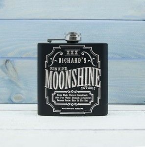 Moonshine Personalised Vintage Hip Flask  