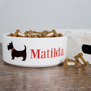 Scottie Dog Personalised Food Bowl 