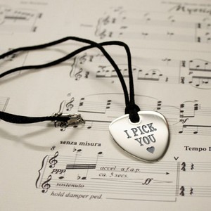 I Pick You Personalised Plectrum Pendant Necklace