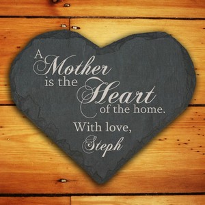 Mother is the Heart of the Home Personalised Slate Heart Keepsake 