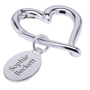 Silver Plated Personalised Beating Heart Keyring
