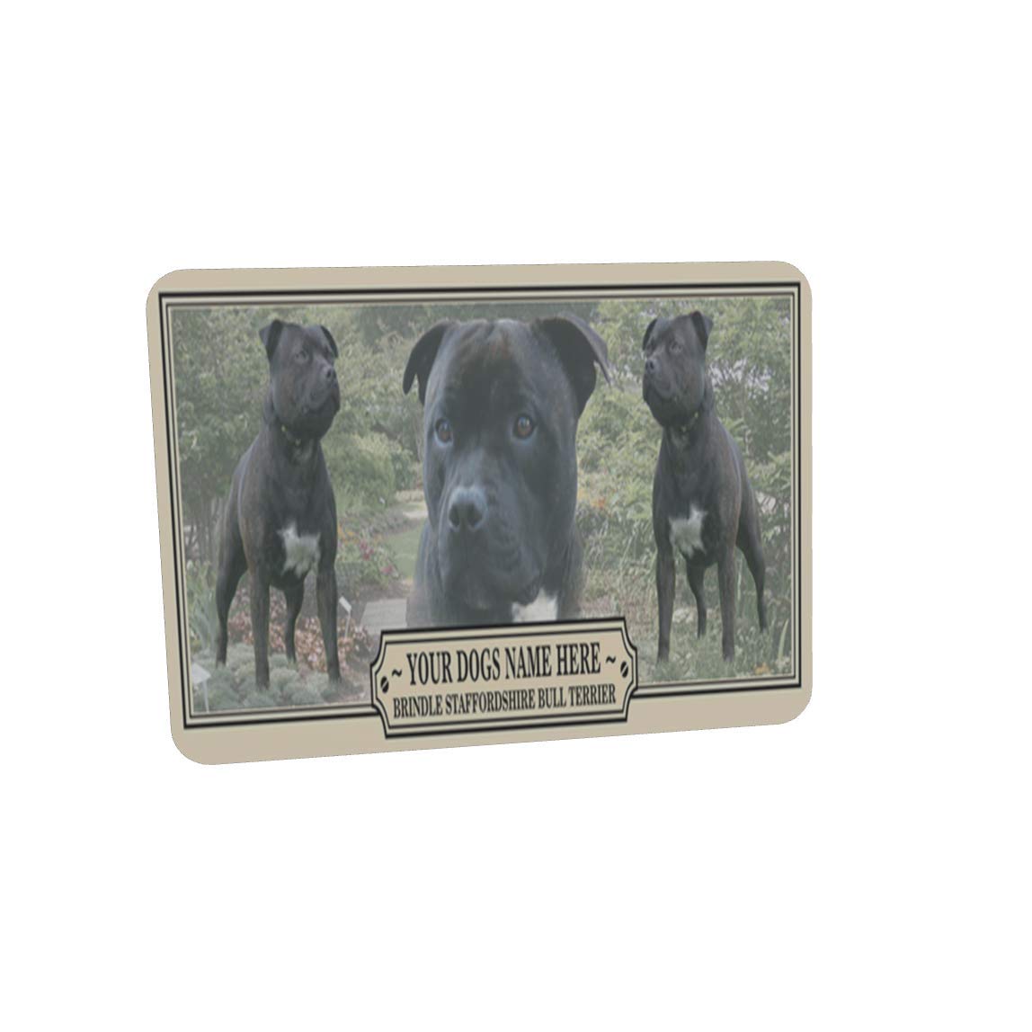 Brindle Staffordshire Bull Terrier Personalised Dog Breed Mouse Mat Gift