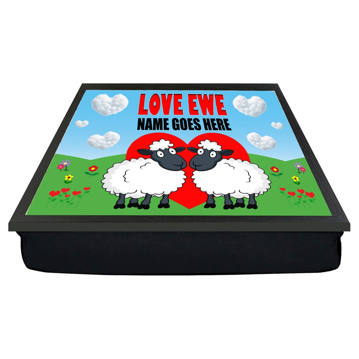 Love Ewe Male Cute Sheep Personalised Cushioned Lap Tray Gift Present