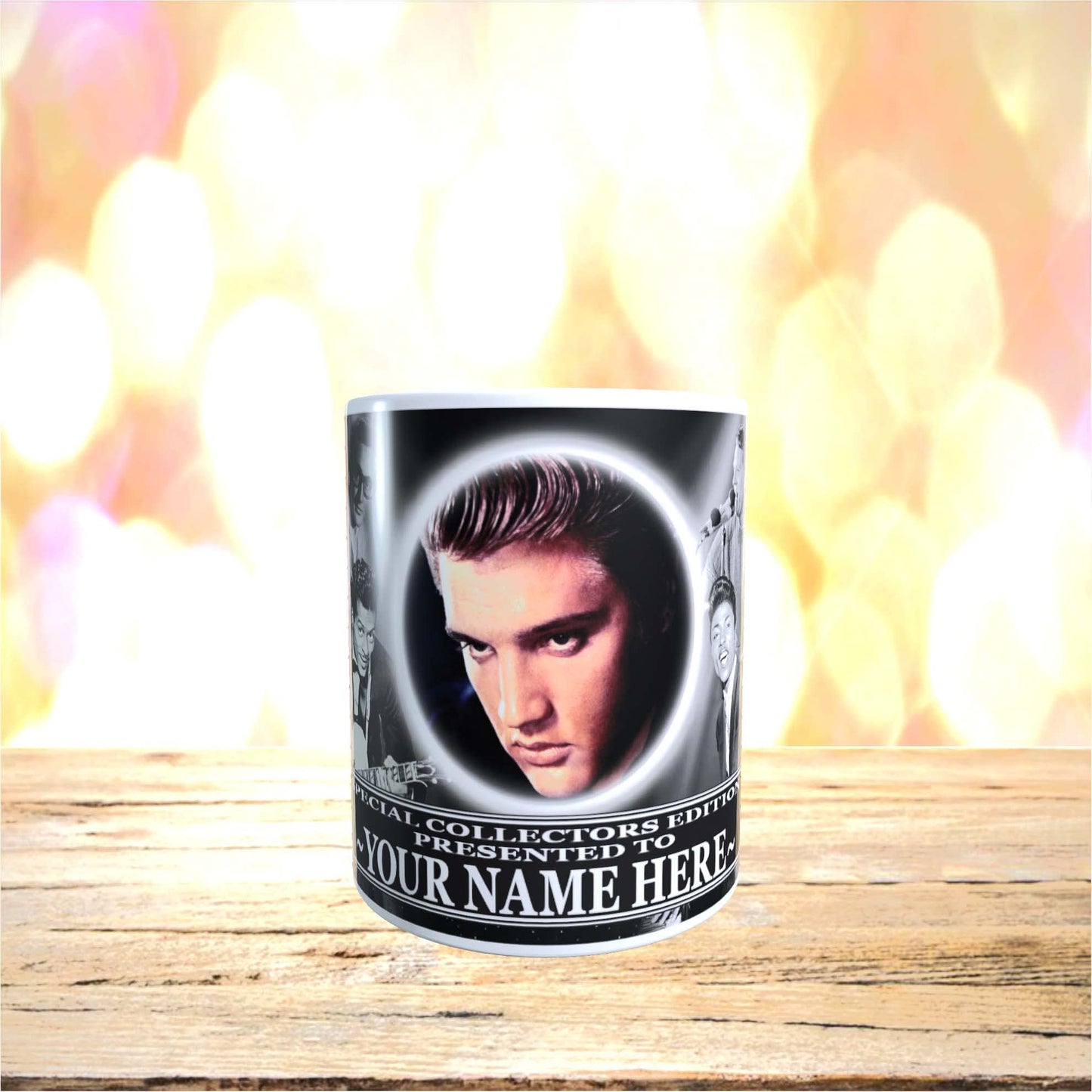 Rock n Roll Greats of 50s & 60s Personalised Music Icon Mug with Choice of Sweets Gift