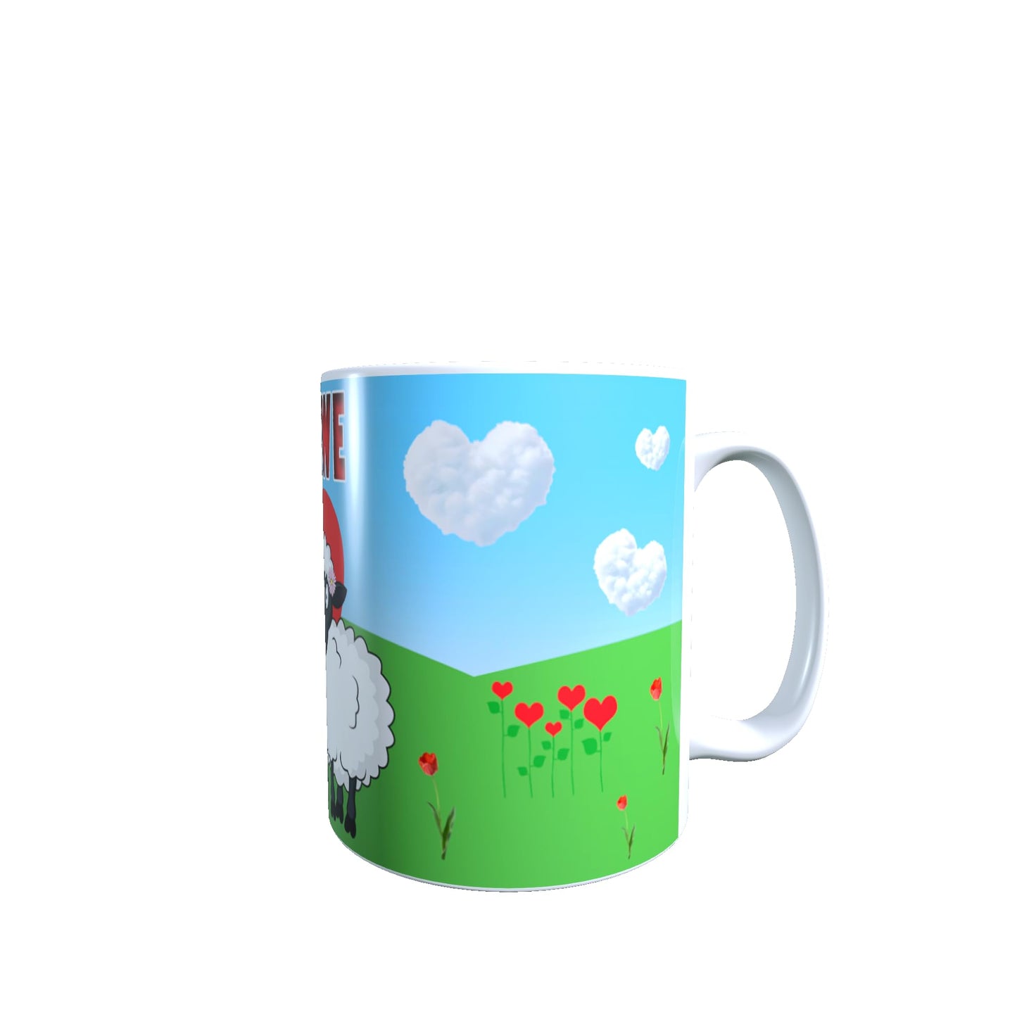 Love Ewe Personalised Two Cute Female Sheep Ceramic Mug Gift