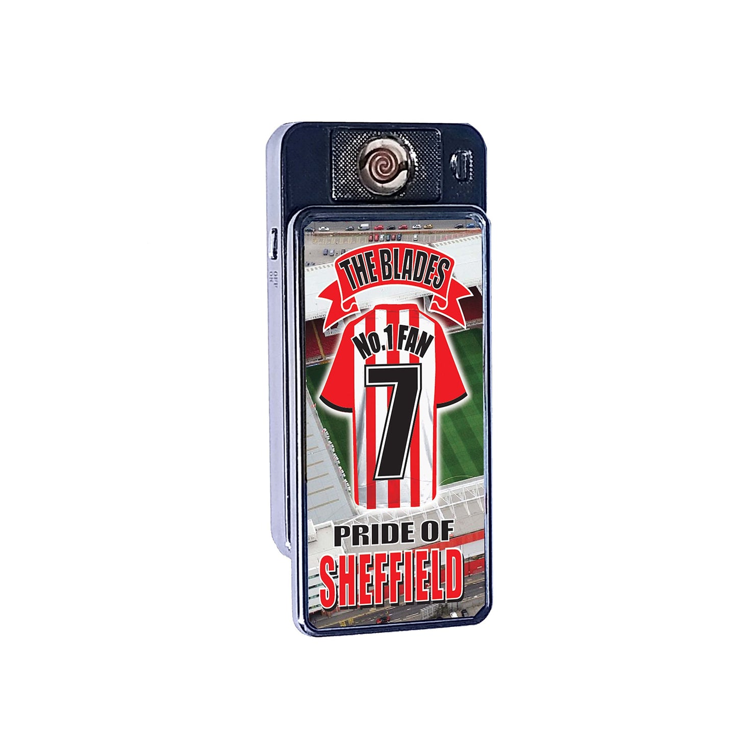 Sheffield U No.1 Fan Football Shirt Rechargeable Gift Boxed Silver Metal USB Lighter