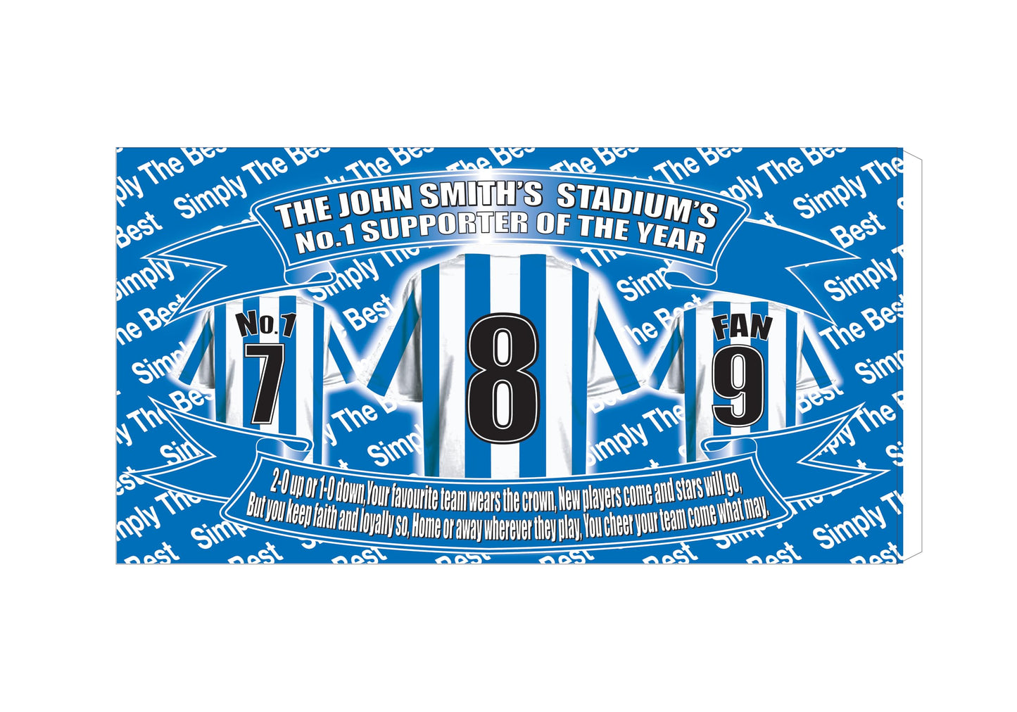 Huddersfield Football Shirt Silver Aluminium Two Lid Unisex Water Bottle Gift