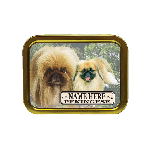 Pekingese Dog Breed Personalised Tobacco Tin & Products Gift Set