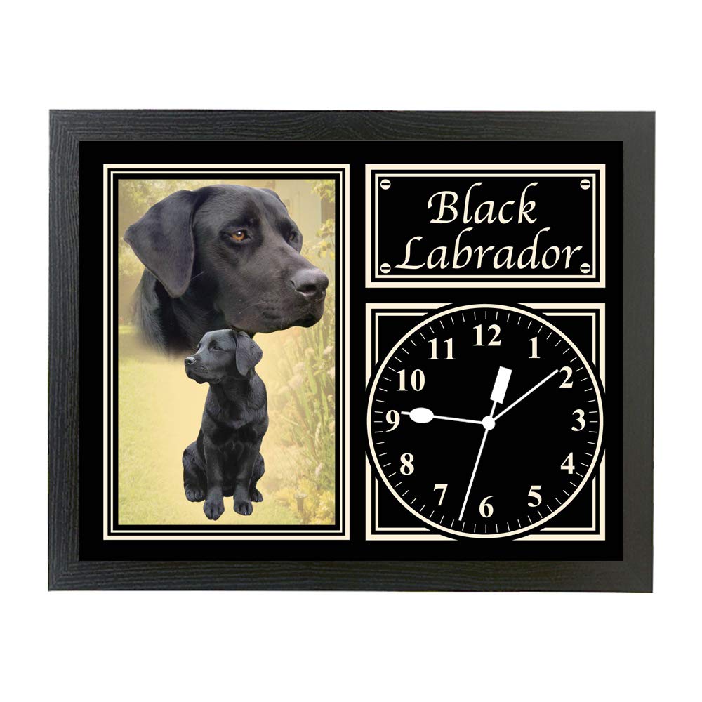 Black Labrador Dog Breed Gift Clock