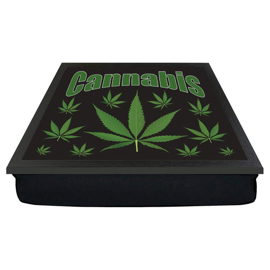 Cannabis Smoker Gift Lap Tray, Black, Melamine, Dark, Neutral