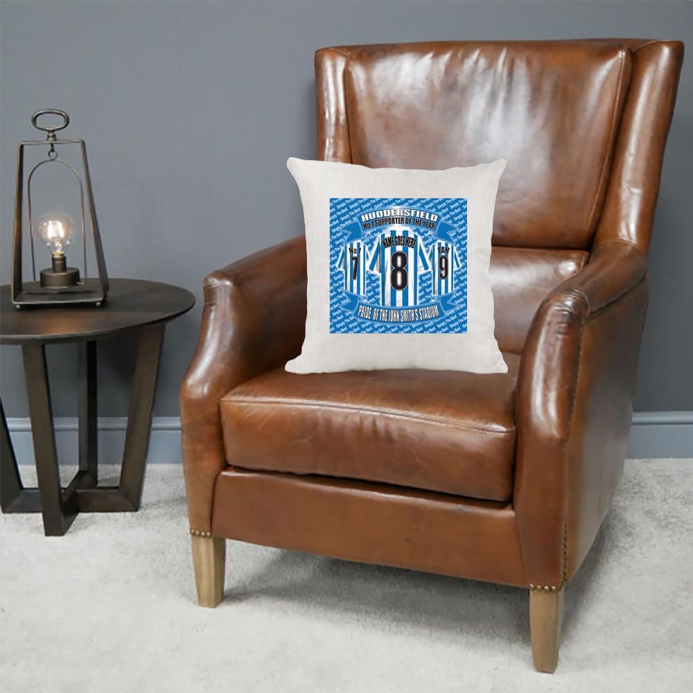 Huddersfield Personalised Football Country Canvas Style Cushion Cover Gift