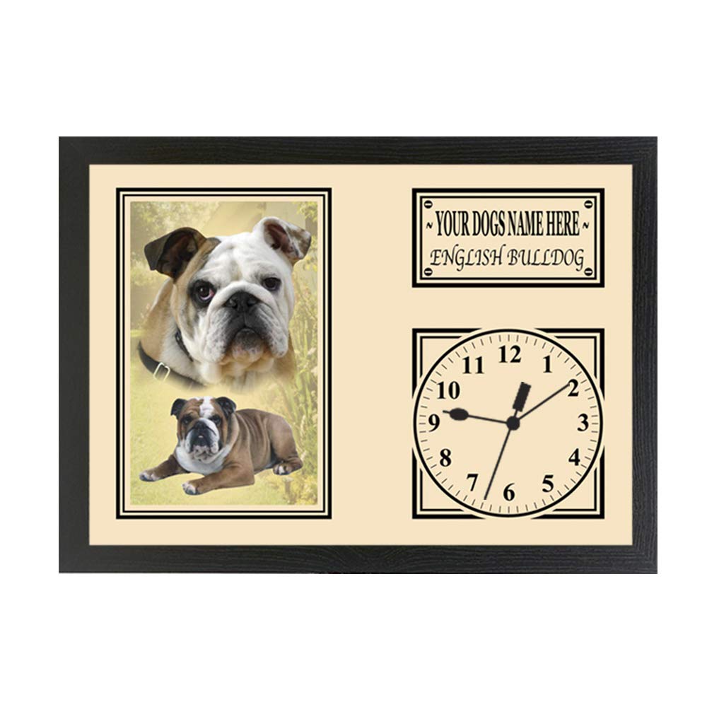 English Bulldog Personalised Dog Breed Gift Clock