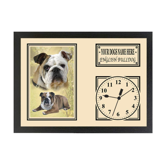 English Bulldog Personalised Dog Breed Gift Clock