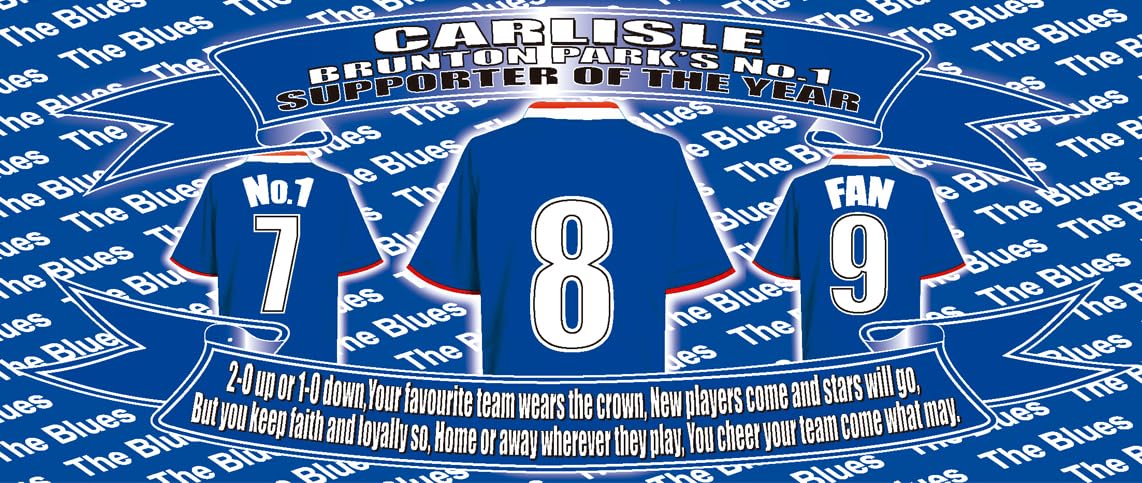 Carlisle Football Shirt Silver Aluminium Two Lid Unisex Water Bottle Gift