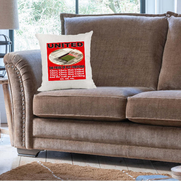 Manchester Reds Football Anthem Song Chant Cushion Cover Gift