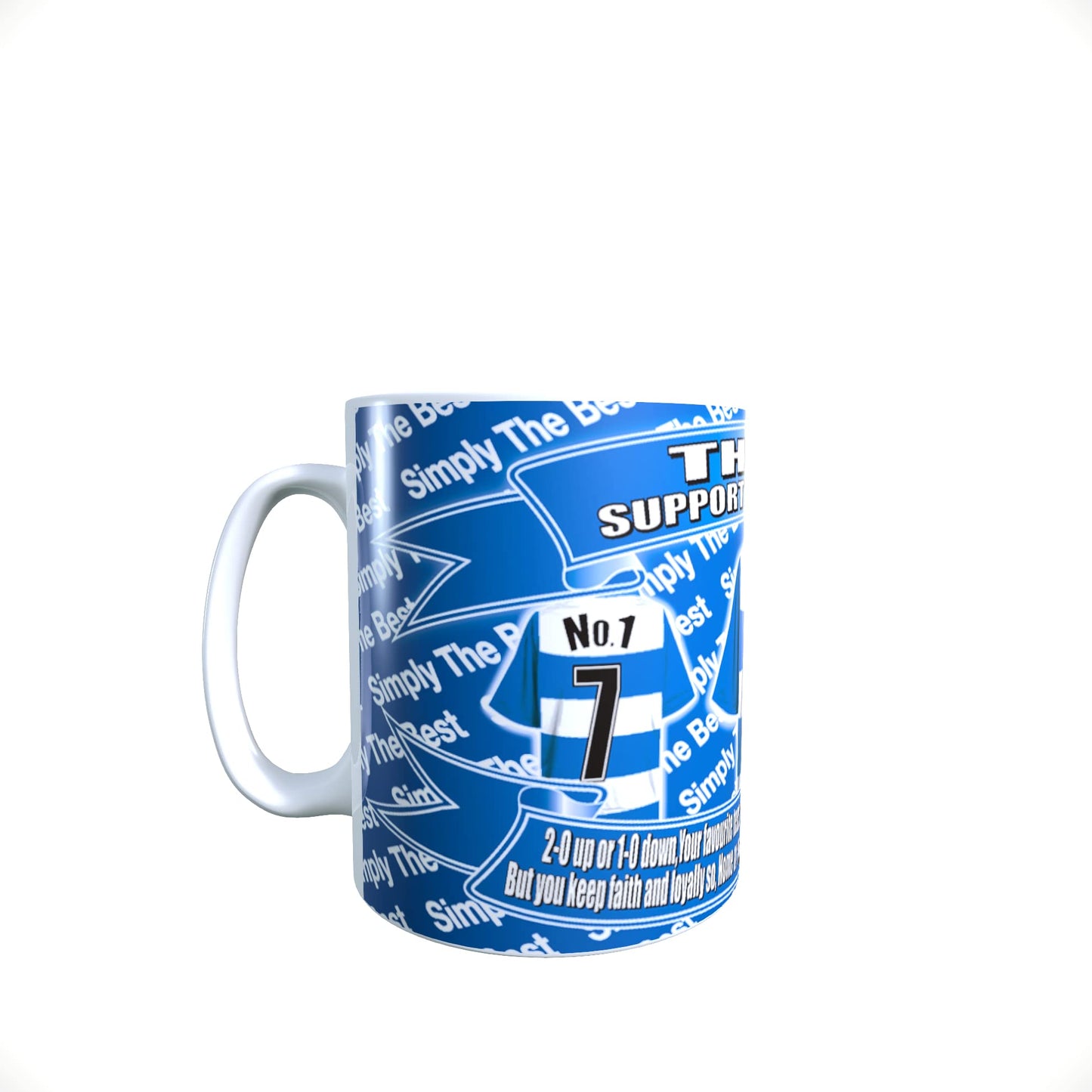 Queens PR Football Team Shirt Personalised Mug Gift with Chocolate Footballs