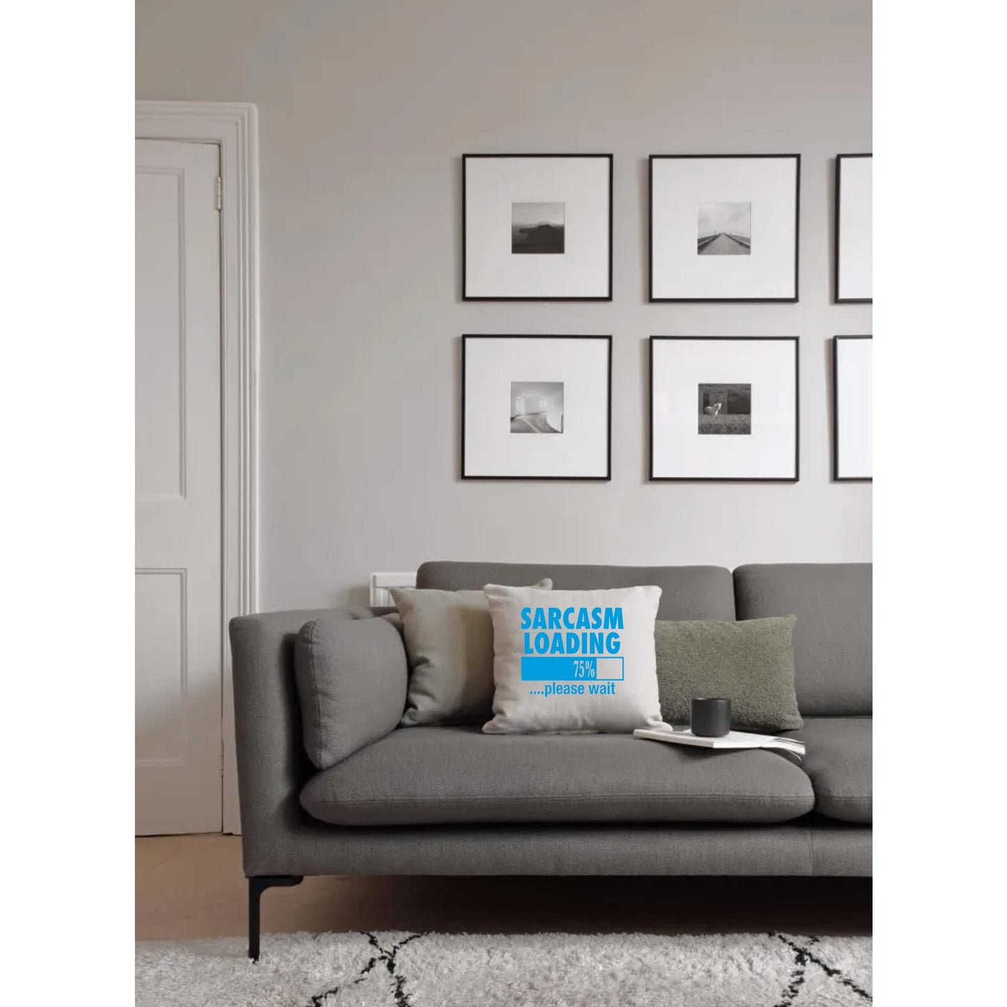 Sarcasm Loading Naturally Woven Linen Style Cushion Cover Pillow Gift Available in Choice of Five Colours