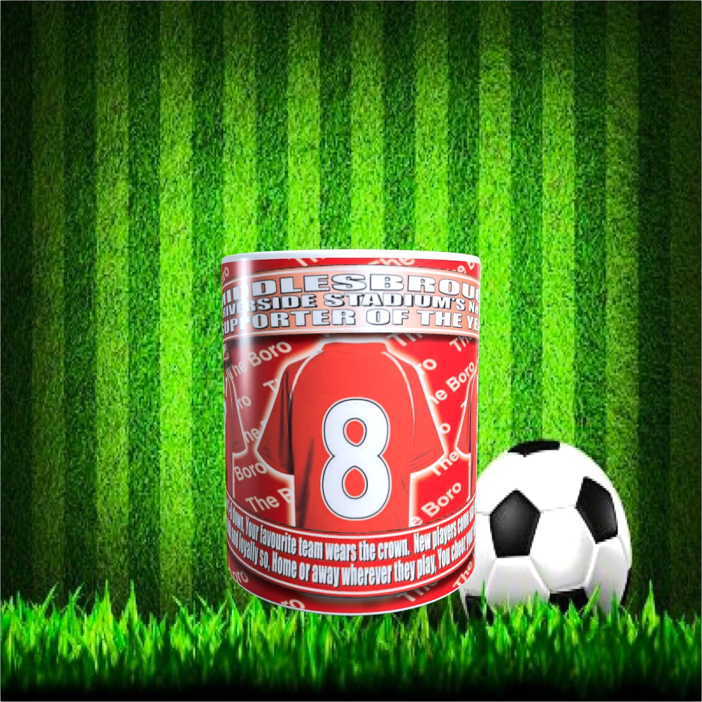 Middlesbrough Football Team Shirt Mug Gift with Chocolate Footballs