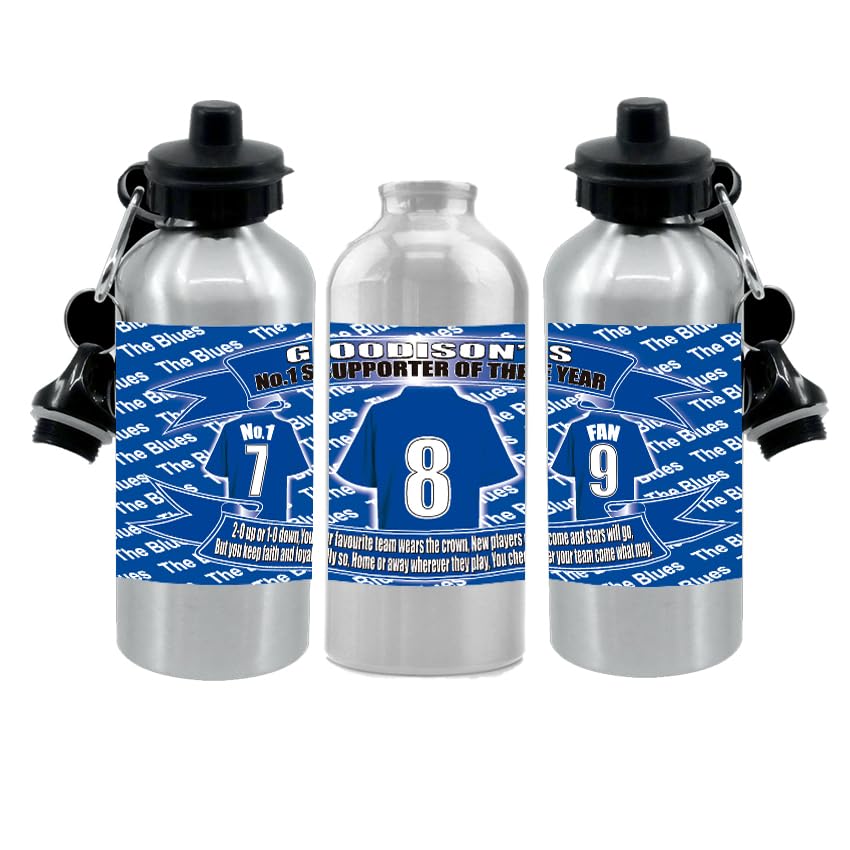 Toffees Ever(ton) Football Shirt Silver Aluminium Two Lid Unisex Water Bottle Gift