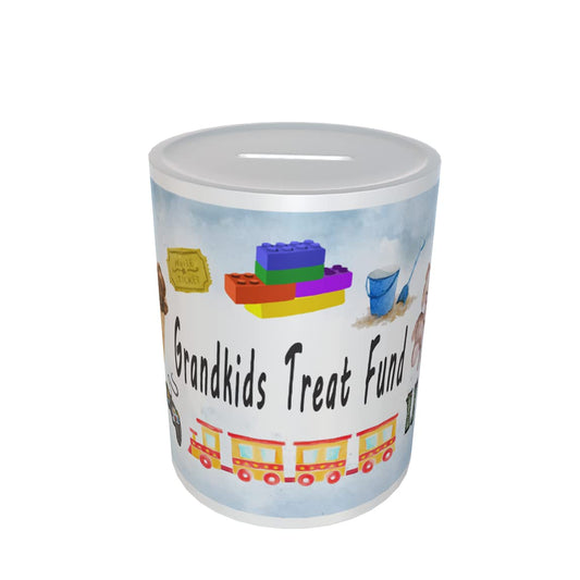 Grandkids Treat Savings Fund Ceramic Piggy Bank Money Box Gift