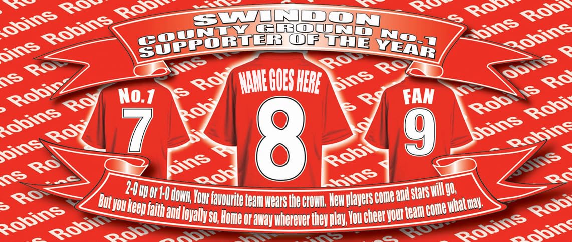 Swindon Personalised Football Shirt Silver Aluminium Two Lid Unisex Water Bottle Gift