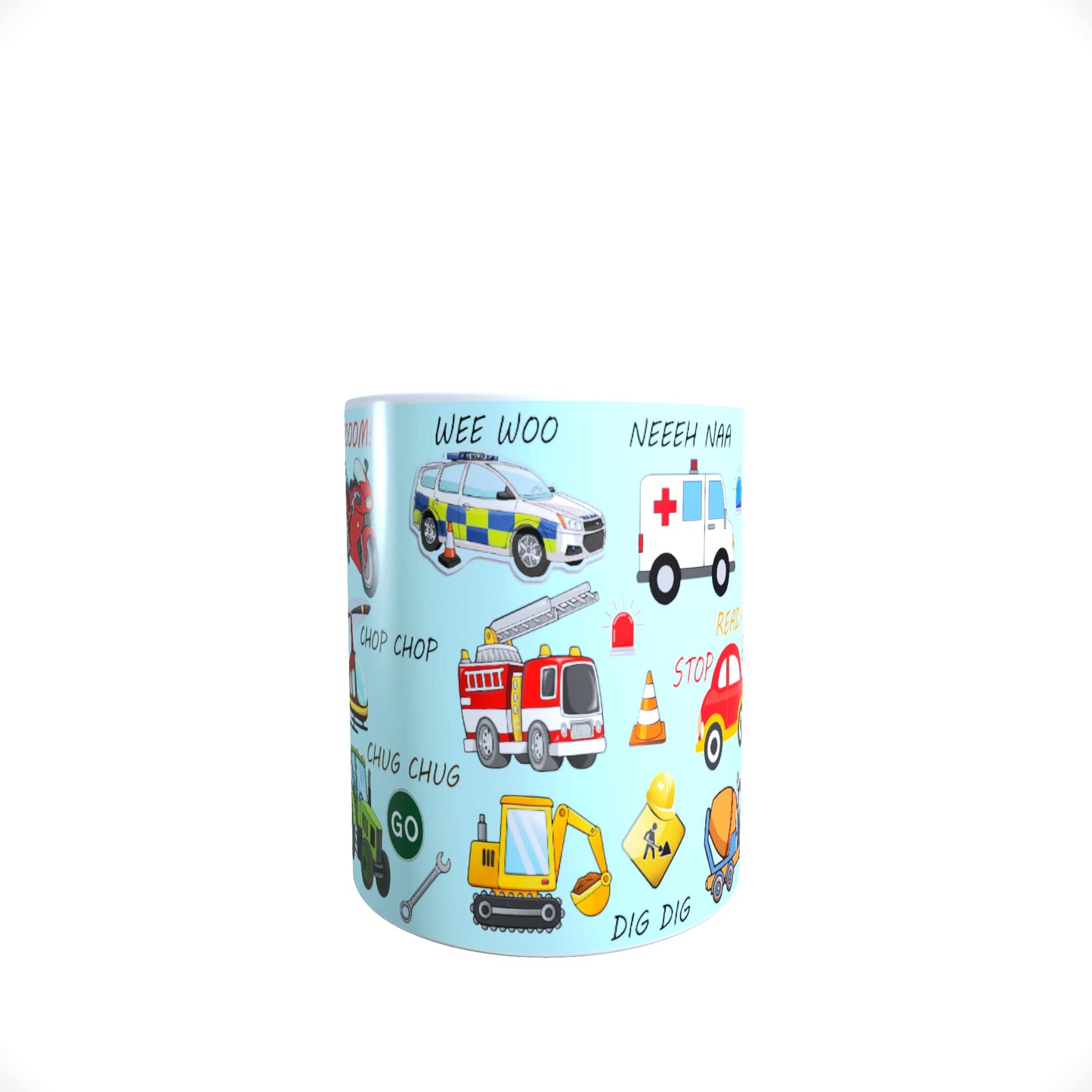 Fun Cartoon Vehicle Mug Gift Blue