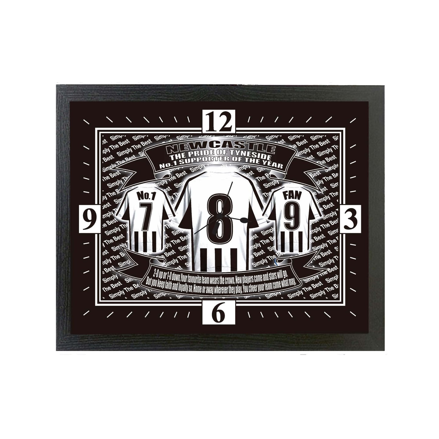Newcastle Football Shirt Clock Gift Present