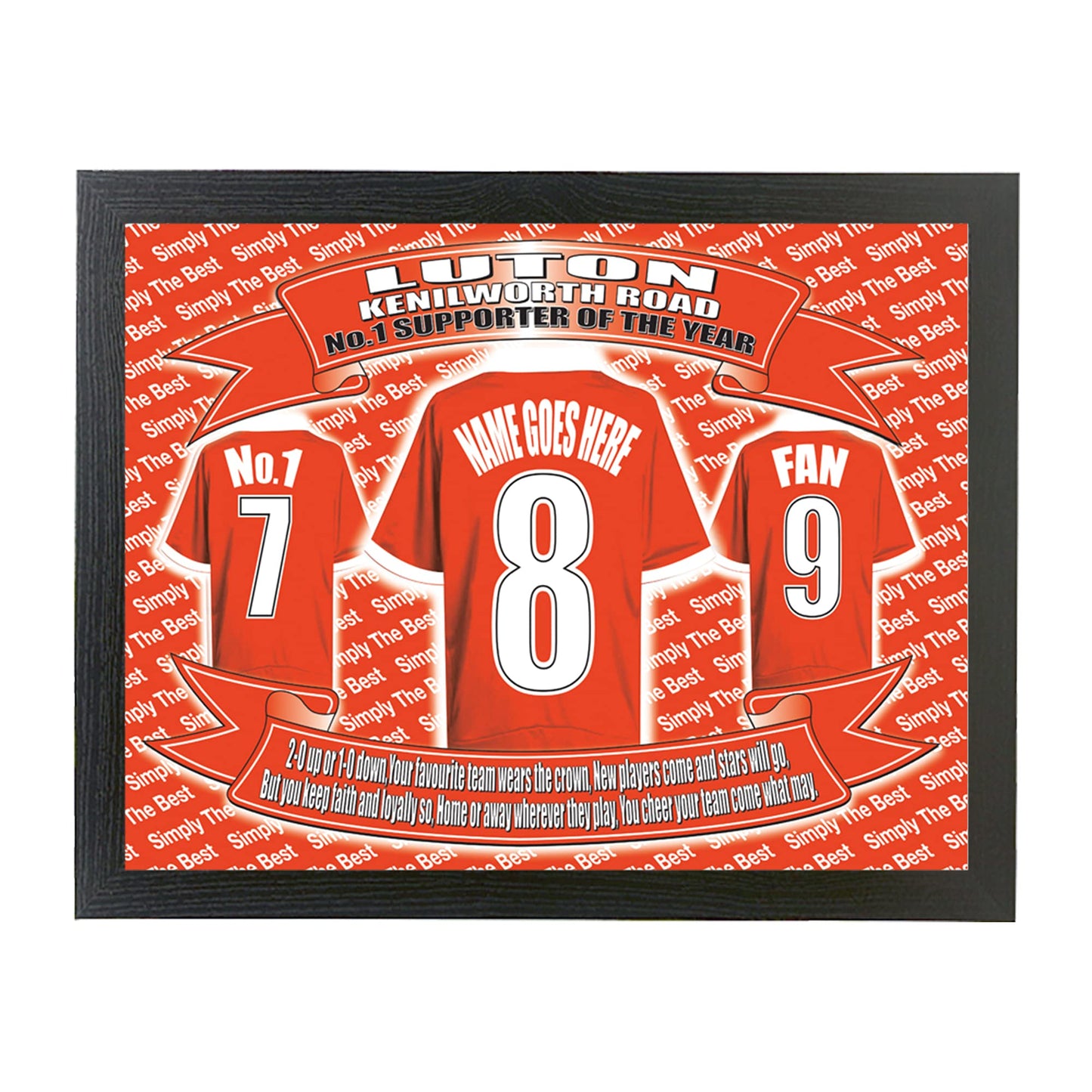 Luton Personalised Football Shirt Lap Tray And Mug Gift Set