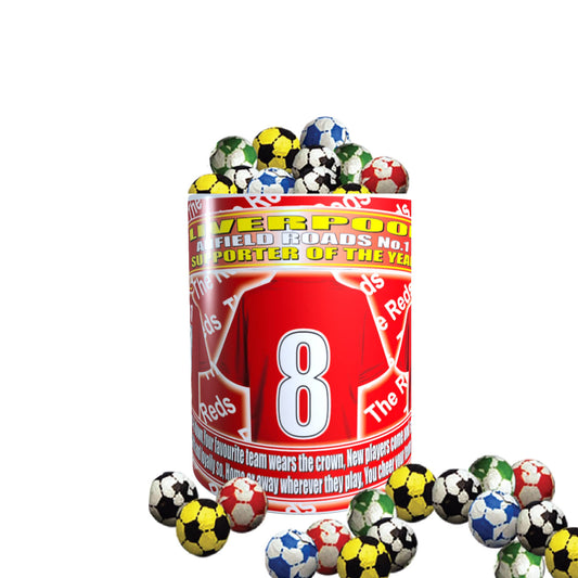 Liverpool Football Team Shirt Mug Gift with Chocolate Footballs