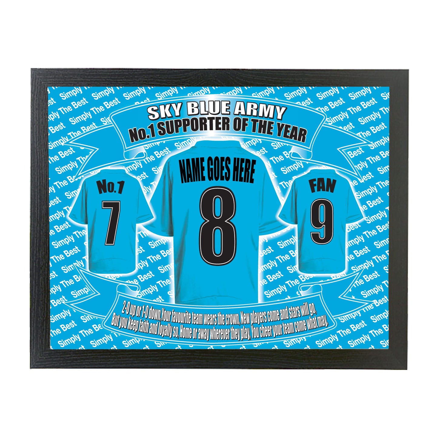 Coventry Football Shirt Personalised Lap Tray Gift