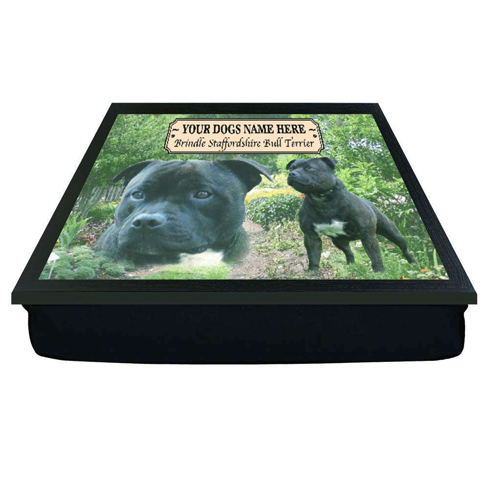 Brindle Staffordshire Staffy Bull Terrier Personalised Dog Breed Gift Lap Tray