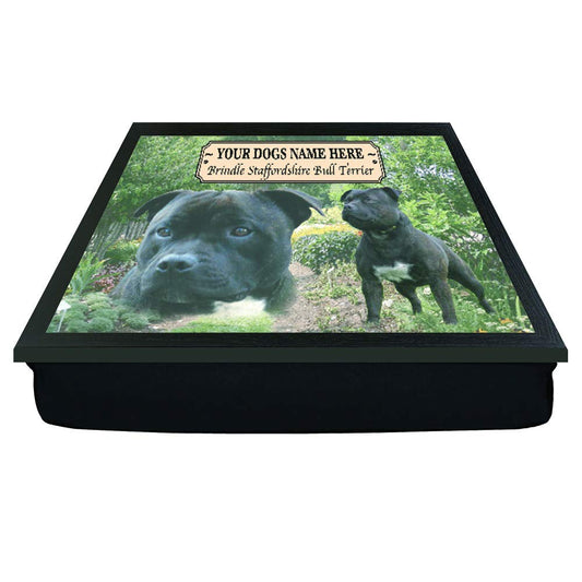 Brindle Staffordshire Staffy Bull Terrier Personalised Dog Breed Gift Lap Tray
