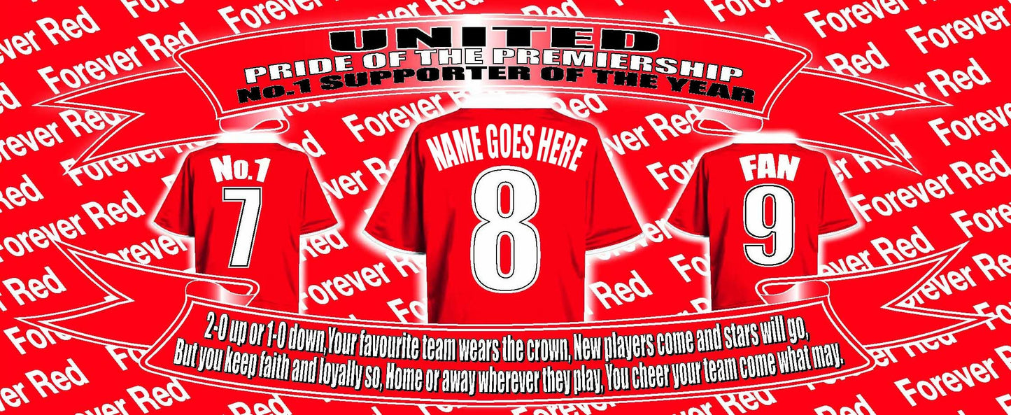 Manchester Reds Personalised Football Shirt Mug Gift with Chocolate Footballs