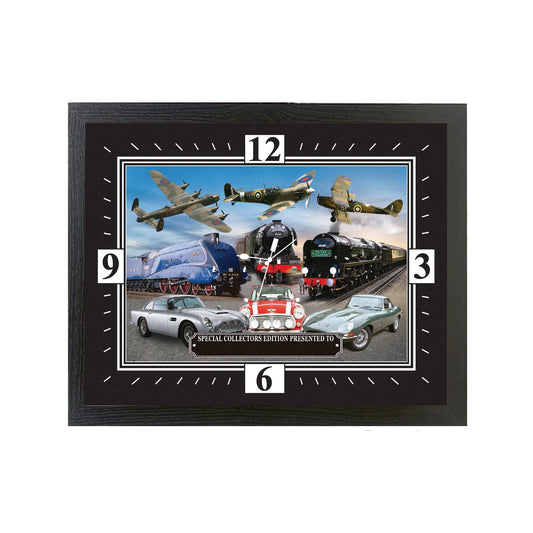 Planes, Trains and Automobiles Classic Cars Iconic Personalised Wall Clock