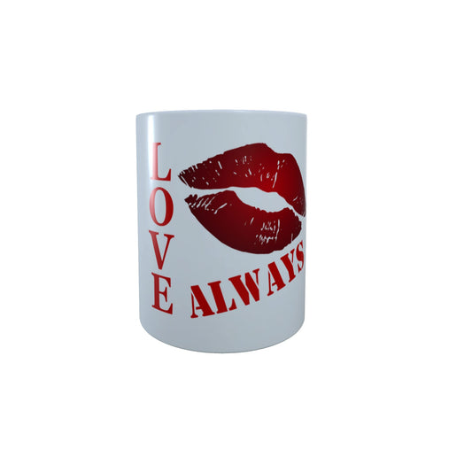 Love Always Lipstick Kiss Valentine's Day Any Occasion Mug Gift