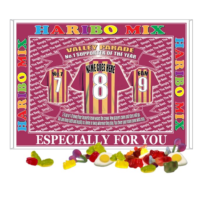Bradford City Football Shirt Personalised Gift Boxed Sweets