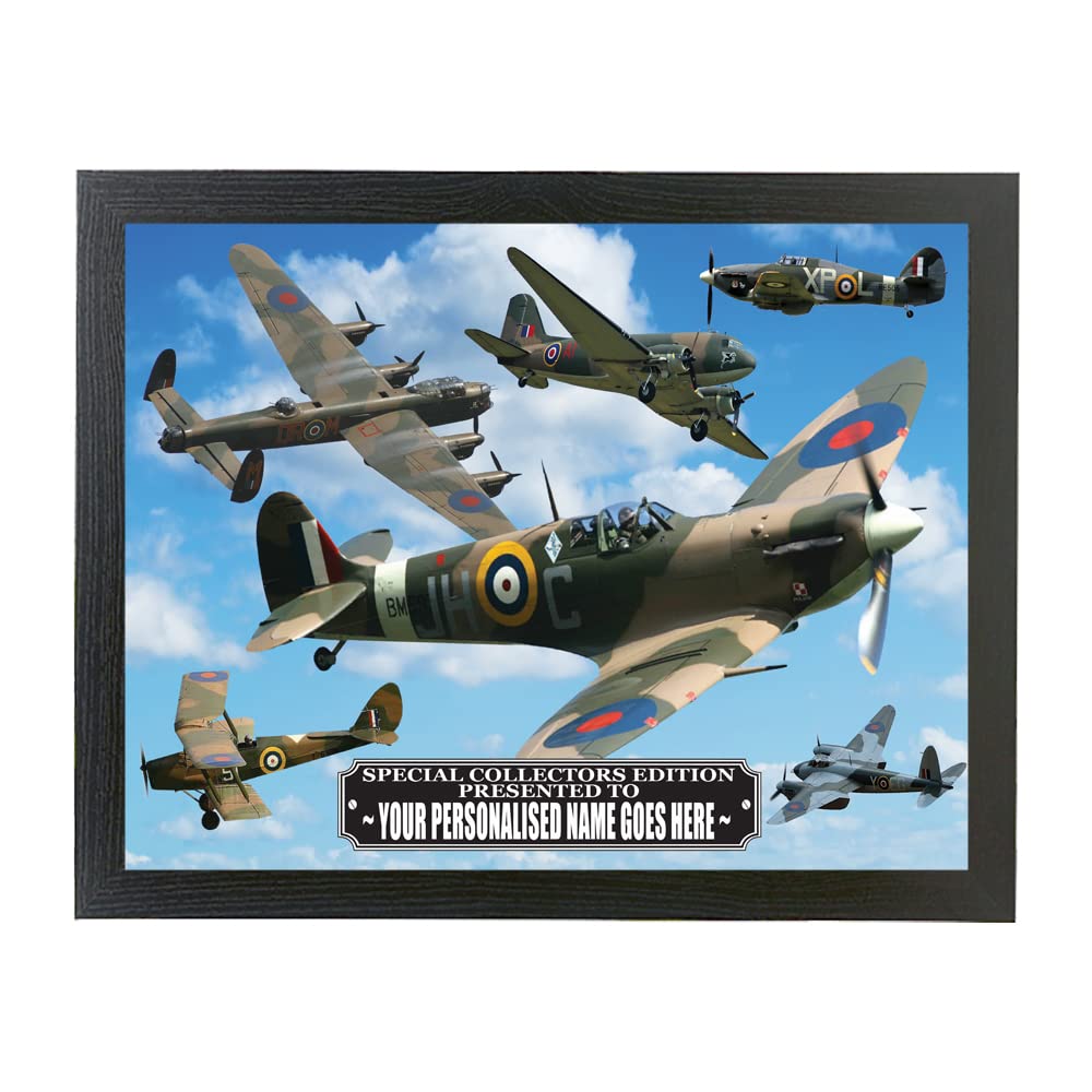 Spitfire, Lancaster and War Planes Personalised Souvenir Lap Tray Gift