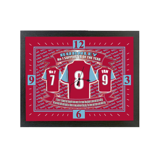 Burnley Football Shirt Clock Gift Present