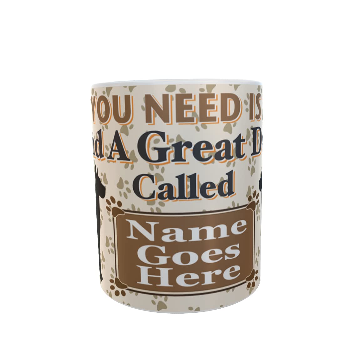 All You Need is Love and a Great Dane Dog Personalised Mug Gift