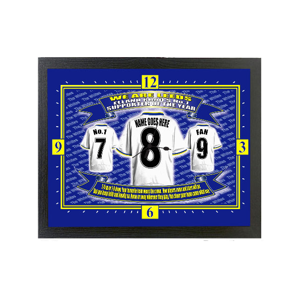 Leeds U Personalised Football Shirt Clock Gift Present