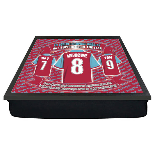 West H Utd Personalised Football Shirt Lap Tray Gift, Multicoloured, M