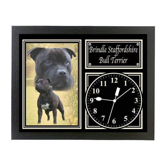 Brindle Staffordshire Bull Terrier Dog Breed Gift Clock